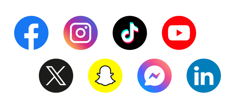 logos de redes sociales facebook instagram tiktok youtube